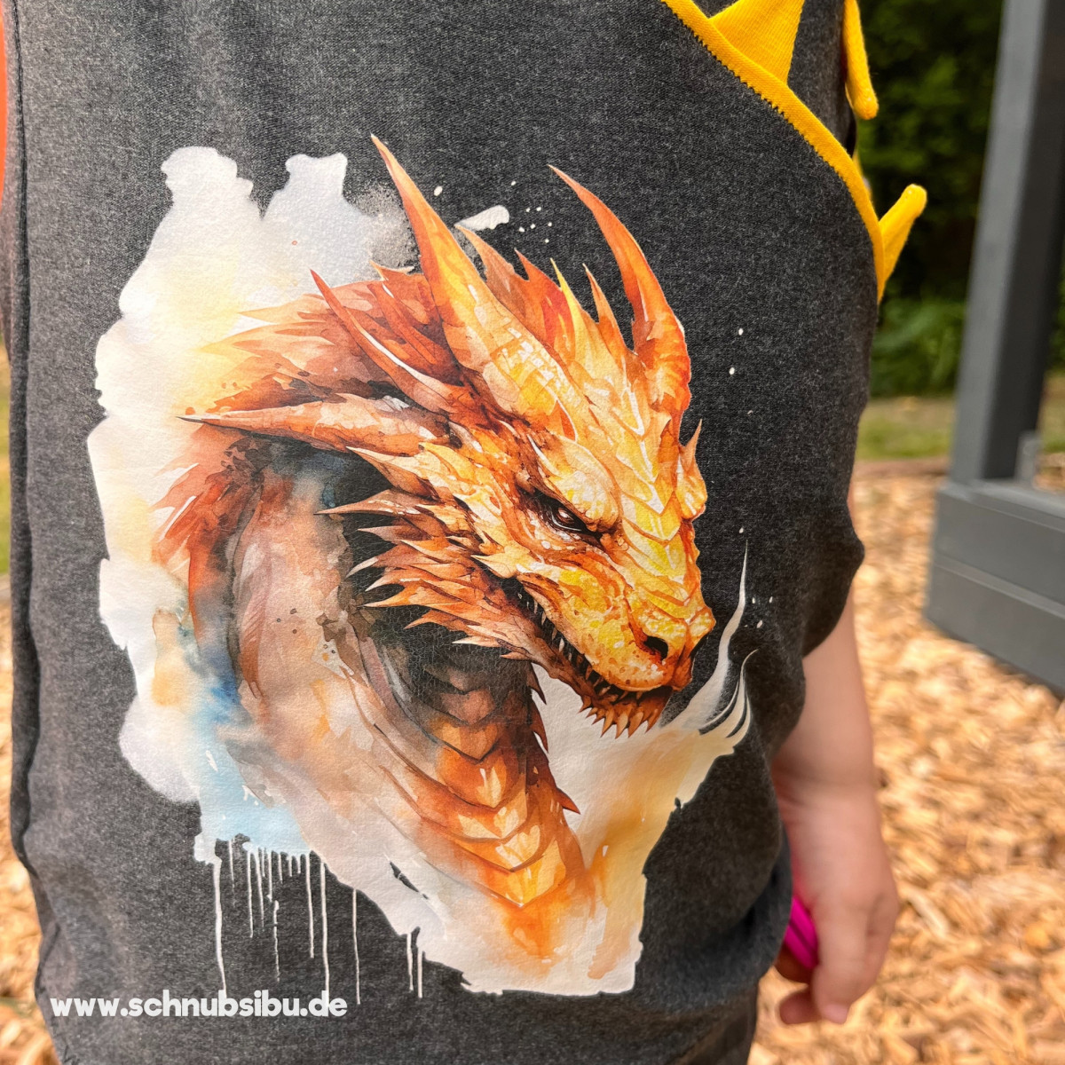 Bügelbild Drache gelb